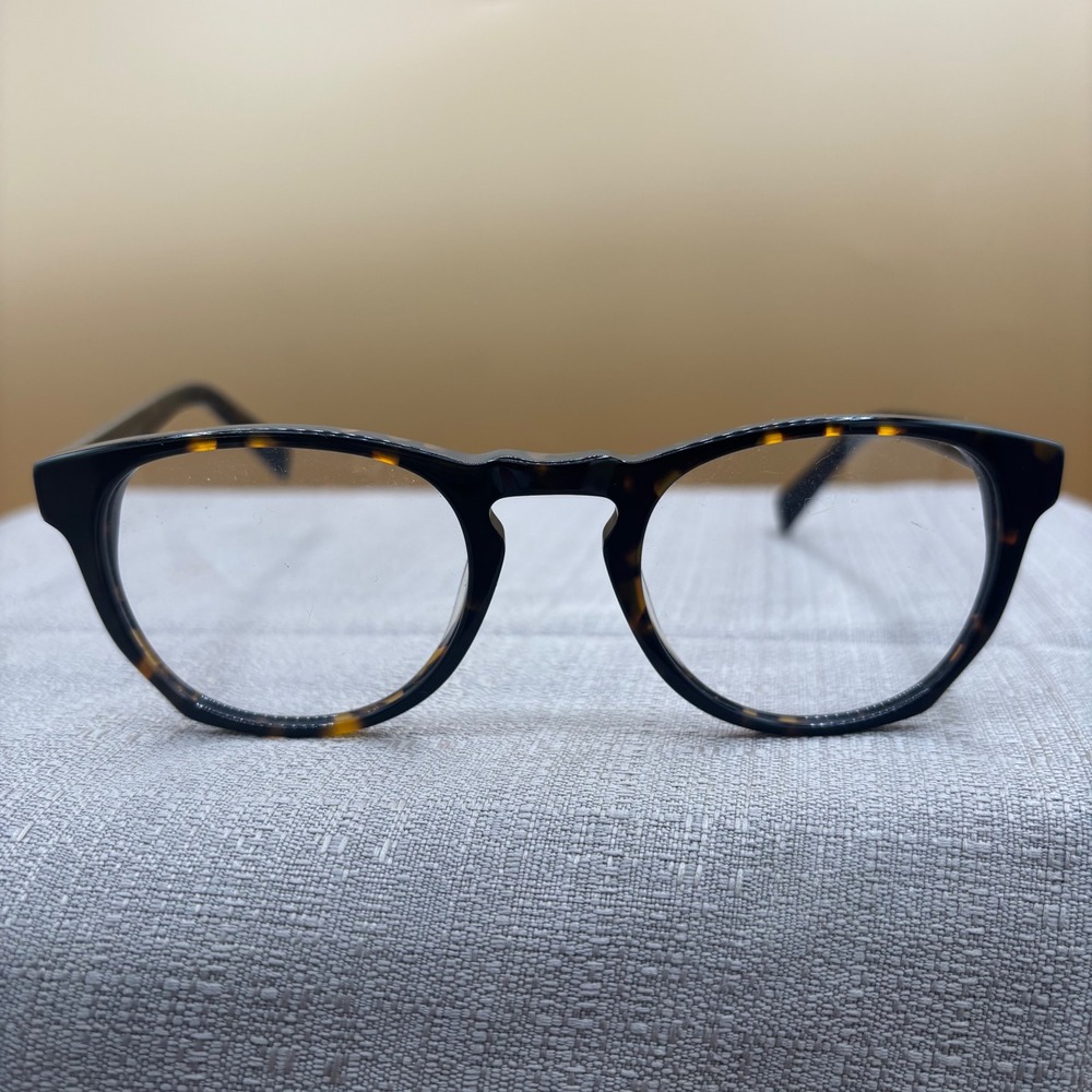 Warby Parker Topper 200 Eyeglasses Unisex 48-21-142 Tortoise Excellent Academic